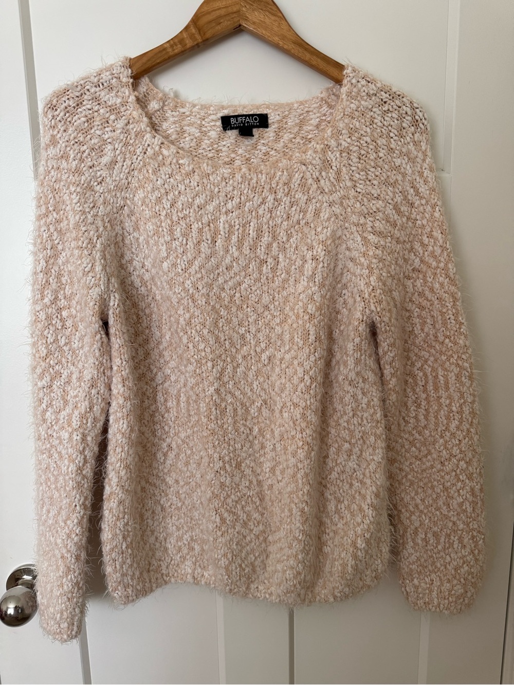 Buffalo by David Bitton Soft Knit Crewneck Sweater in Blush